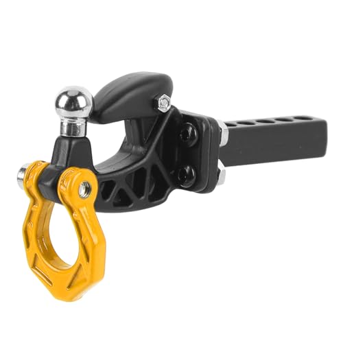 RC Crawler Trailer Hook, Aluminium -Metallanhängerkupplung für SCX10 RC Crawler Accessoires Ermöglicht Anhängerbefestigungen (Yellow) von Alomejor