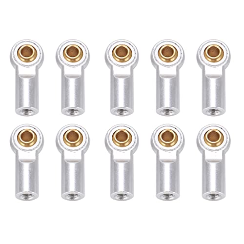 RC Link Rod Ends 10pcs Aluminium M3 RC Link Spurstangenkopf Kugelgelenkkopfhalter Linkage Part(Silber) RC -Automodellzubehör von Alomejor