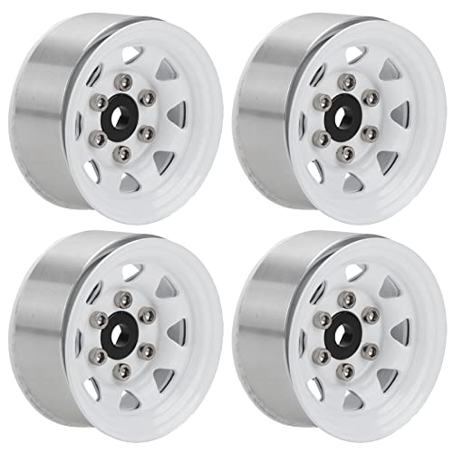 RC Wheel Rim Hub Zink Alloy RC Rad Hubs für TF2 CC01 LC70 D90 MST Jimny Axial Ax90069 Crawlers (White) von Alomejor