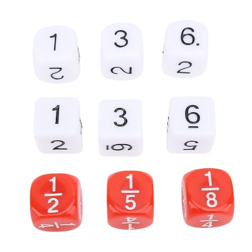 Zahlen Würfel Setzen Weiße Rote Farben 6 -seitig Standard Dices Pädagogische Kunststoffwürfel für Brettspiele Math Learning von Alomejor