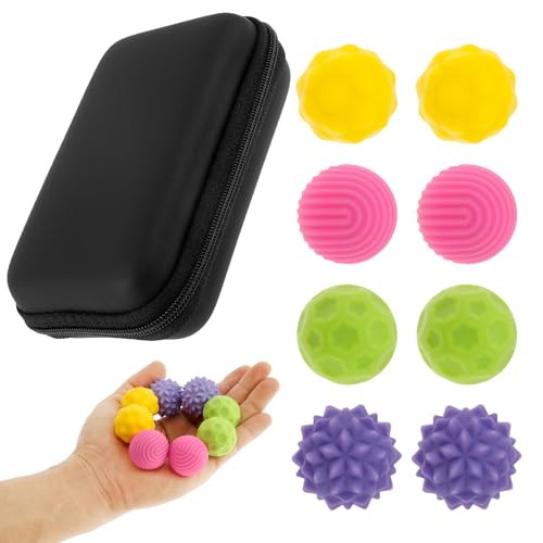 8 Stück Magnetische Fidget Toys, Magnetische Anziehungskraft Stress Bälle mit Silikonhülle, Magnetkugeln Silikon Sensorik Bälle, Anti-Stress Spielzeug für Erwachsene und Teenager(Farbe) von Alongen
