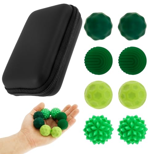 8 Stück Magnetische Fidget Toys, Magnetische Anziehungskraft Stress Bälle mit Silikonhülle, Magnetkugeln Silikon Sensorik Bälle, Anti-Stress Spielzeug für Erwachsene und Teenager(Grün) von Alongen