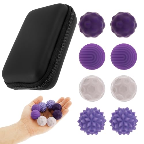 8 Stück Magnetische Fidget Toys, Magnetische Anziehungskraft Stress Bälle mit Silikonhülle, Magnetkugeln Silikon Sensorik Bälle, Anti-Stress Spielzeug für Erwachsene und Teenager(Violett) von Alongen