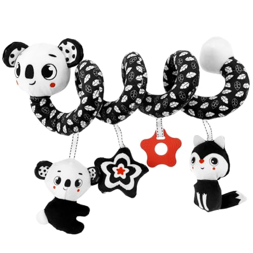Alongen Babyauto Sitzspielzeug mit Teether Klingelpapier BB Squeaker und Rasseln hängen Baby Spiralwagen für Kinderwagen Krippe Mobile(KoalaCity in Italy) von Alongen