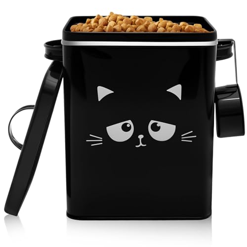 Alongen Cat Food Container 6L große Kapazität Haustiernahrung Aufbewahrungsbehälter mit Deckel luftdichtem Metall Pet Storage Bucket Tragbarer Cat Treat Behälter für Hausreisen Alongen Cat Food Container 6L große Kapazität Haustiernahrung Aufbewahrungsbehälter mit Deckel luftdichtem Metall Pet Storage Bucket Tragbarer Cat Treat Behälter für Hausreisen von Alongen