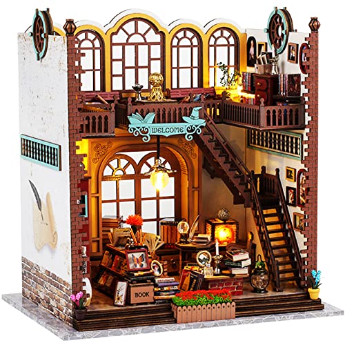 DIY Book Nook Kit mit LED Light 3D Holz Puzzle Buchend Kit kreatives Buchnook Bücherregal Einfügen Buchendmodell Dekorative Buchend Dollhouse Buchhandlung Einsatz Dekor für Wohnkulturhandwerk DIY Book Nook Kit mit LED Light 3D Holz Puzzle Buchend Kit kreatives Buchnook Bücherregal Einfügen Buchendmodell Dekorative Buchend Dollhouse Buchhandlung Einsatz Dekor für Wohnkulturhandwerk von Alongen