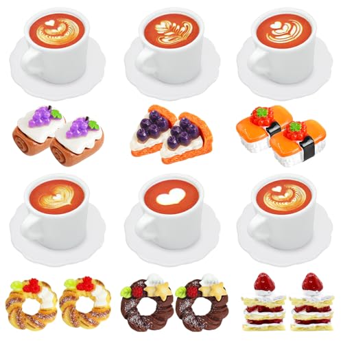 Alovez 24 Stück Mini Food, Miniatur Puppenhaus Lebensmittel Set, Wichtel Essen, Miniatur Lebensmittel Kaffeetasse Kuchen Dessert, Miniatur Zubehör für Miniküche, DIY-Mikrolandschaft, Mini-Teeparty Alovez 24 Stück Mini Food, Miniatur Puppenhaus Lebensmittel Set, Wichtel Essen, Miniatur Lebensmittel Kaffeetasse Kuchen Dessert, Miniatur Zubehör für Miniküche, DIY-Mikrolandschaft, Mini-Teeparty von Alovez