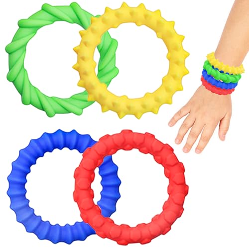 Alovez 4 Stück Sensory Fidget Toys, Sensorischen Armbänder, Wristband Fidget Dekompression Spielzeug, Sensory Zappeln Anti Stress Spielzeug für Kinder Jungen Mädchen Stressabbau, Angstlust, Autismus Alovez 4 Stück Sensory Fidget Toys, Sensorischen Armbänder, Wristband Fidget Dekompression Spielzeug, Sensory Zappeln Anti Stress Spielzeug für Kinder Jungen Mädchen Stressabbau, Angstlust, Autismus von Alovez