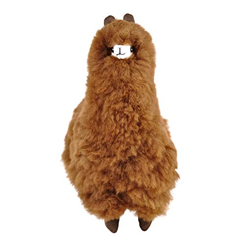 Alpaka Kuscheltier Stofftier Felltier Kuscheltier aus Echthaar100% Baby Alpaka Wolle (33CM) von AlpacaOne
