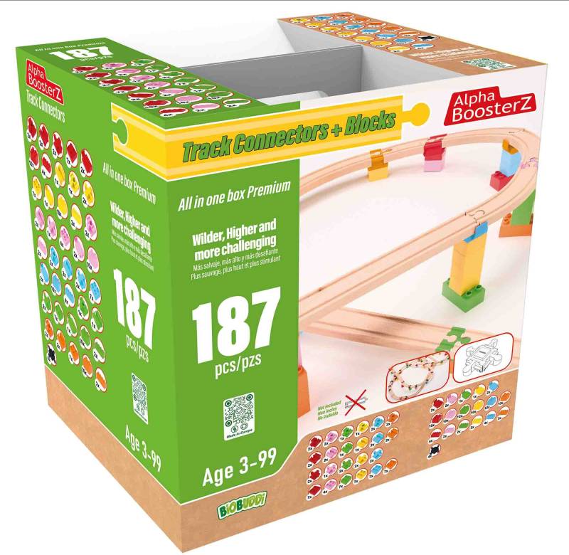 Alpha BoosterZ Track Connectors All In One Block Box Premium Bausatz 187 Teile von Alpha BoosterZ
