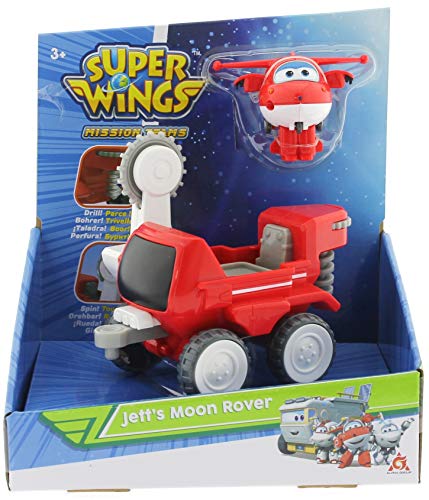 Super Wings Verwandle ein Botfahrzeug - Jett's Moon Rover, Verwandelbare Figur und Roboter aus der Zeichentrickserie Spielzeug für Kinder ab 3 Jahren von Mega Oyuncak