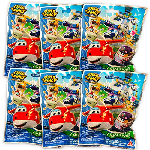 Alpha Group Super Wings Mini-Flieger-Figuren, Überraschungstüten, Partygeschenk-Set, 6 Stück, Super Wings Mystery Bags, Season 3 (Super Wings Partyzubehör) von AlphaToys