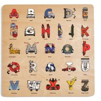 Car Legends Wooden Alphabet Puzzle Car Legends Wooden Alphabet Puzzle von Alphabet Legends