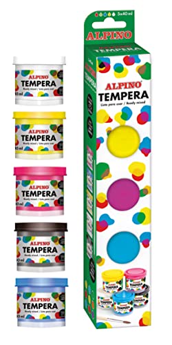 Alpino Tempera-Farbe 5 x 40 ml | Tempera-Farbe | Schulmaterial von Alpino