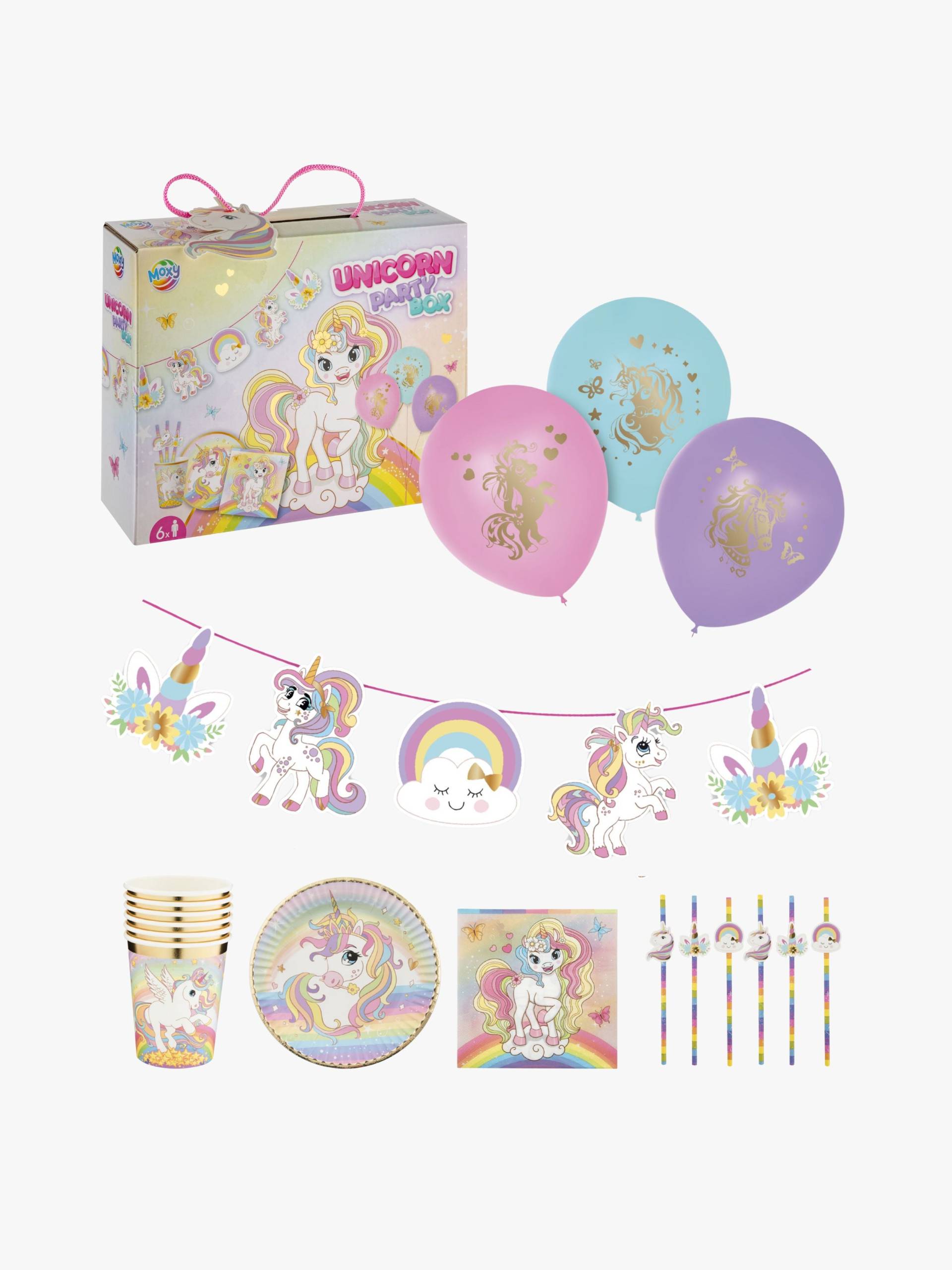 Alrico Partypaket Einhorn 6er-Pack von Alrico