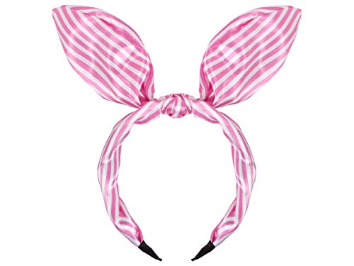 Alsino Bunny Haarreif Rockabilly Haarreifen (Hr-12) Rosa Weiß, für Kinder & Erwachsene - ca. 12 cm hohe Ohren von Alsino