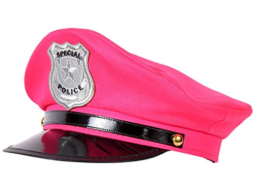 Alsino Buntes Polizeimützen-Set für Erwachsene und Kinder: Vielfalt in Blau, Schwarz und Pink, Menge wählen:1 Stück, Motiv wählen:pink von Alsino