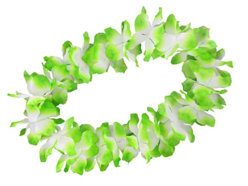 Alsino Deluxe Hawaiiketten Blumenketten Hulaketten Hawaii Party Deko Girlanden Set gemischt Hawaii Beach Party Deko, (grün weiß) von Alsino