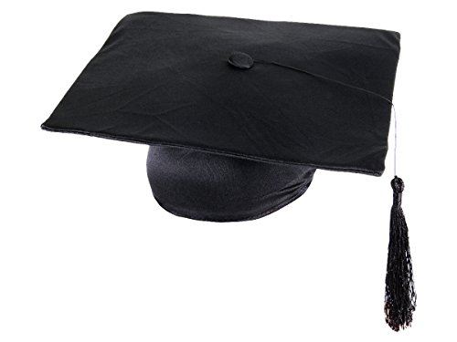 Alsino Doktorhut Abschluss Uni Hut mit Quaste & Bommel - One Size Größe Erwachsene, Farbe: schwarz (6 Stück) von Alsino