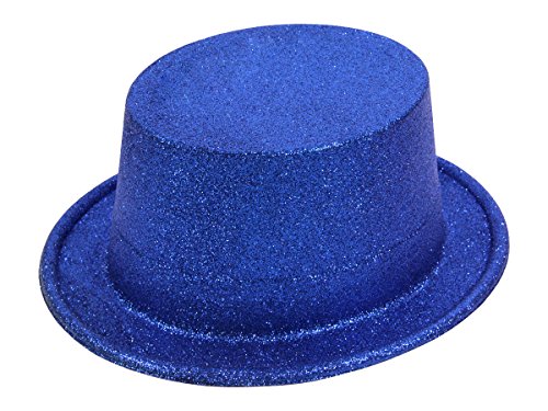 Alsino Glitzer Disco Zylinder-Hut Partyhut Glitzerhut (Zh-06), Farbe: blau - für Jugendliche & Erwachsene von Alsino