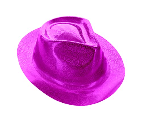Alsino - Glitzer Plastik Trilby Herren Accessoire Sänger Hut Filzhut Mütze Elegant JGA - Erwachsene Damen und Herren 22 cm x 19 cm (lila) von Alsino