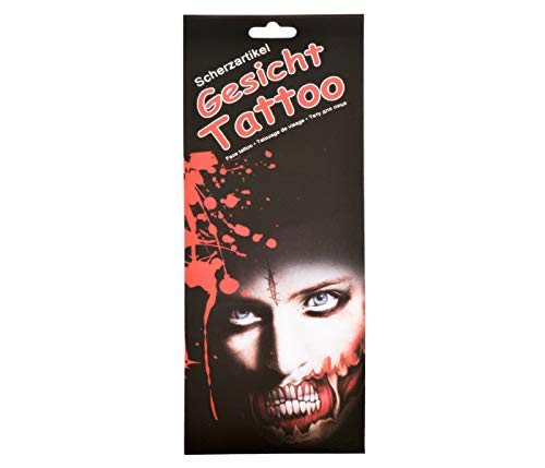 Alsino Klebetattoos Halloween Gesicht Horror Tattoo Zombie Narben Aufkleber Kindertattoos Accessoire Kostüm, Tattoo 6 von Alsino