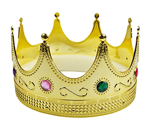 Alsino Krone für König und Königinnen Kostüm Königskrone gold Karneval Fasching - Einheitsgröße für Erwachsene von Alsino