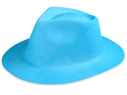 Alsino Kunststoff Partyhut Karneval Scherzartikel Hut Al Capone Plastik Trilby Partyhut Fasching, Hut wählen:CW-61 blau von Alsino