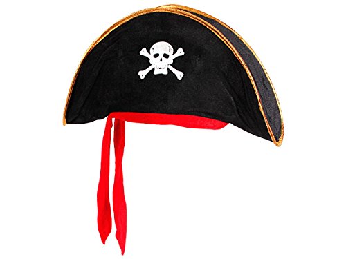 Alsino Piratenhut schwarz Kinder (Ph-07) Pirat Verkleidung Piratenkostüm Seeräuber Dreispitzhut von Alsino
