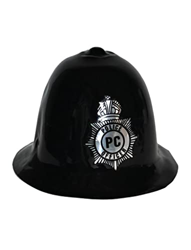 Alsino Polizei Helm Erwachsene Schwarz aus Bobby Helm Bobby-Mütze Kunststoff Karneval Fasching Verkleidung 25 x 26 x 20 cm Polizeihelm Polizei-Kostüm Kostüm von Alsino
