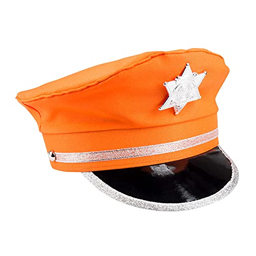 Alsino Polizei Mütze Orange Kopfbedeckung Fasching Karneval Rollenspiele Funartikel Kostümaccessoire Holland Fußball von Alsino