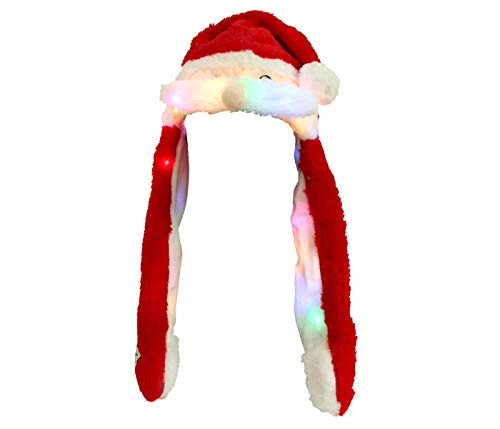 Alsino Wackelohr Mütze mit LED und beweglichen Ohren aus Plüsch Kostüm für Kinder und Erwachsene Tier Plüsch Spielzeug Hut, Weihnachtsmann von Alsino