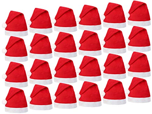 Alsino Weihnachtsmütze 12 Stück (wm-32) ∙ Nikolausmütze für Erwachsene und Kinder - 30 x 40 cm ∙ Reissfest und Dehnbar ∙ Passend für jeden Kopf von Alsino