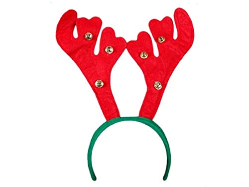 Alsino Weihnachtsmütze Elchgeweih lustige Nikolausmütze Elch Haarreif mit Glocken für Kinder und Erwachsene von Alsino