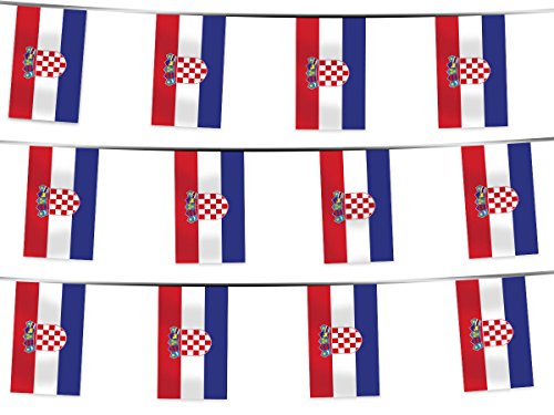 Alsino Wimpel Dekoration Länderwimpel Länderfahnen Wimpelkette Länderflaggen Fanartikel, Modell wählen:Wimpel Kroatien von Alsino