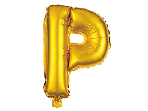 Alsino XXL Folienballons Luftballon Heliumballon Buchstabenballon A-Z Gold 80 cm Party Geburtstag Hochzeit, Variante wählen:BAL-185 Buchstabe P von Alsino