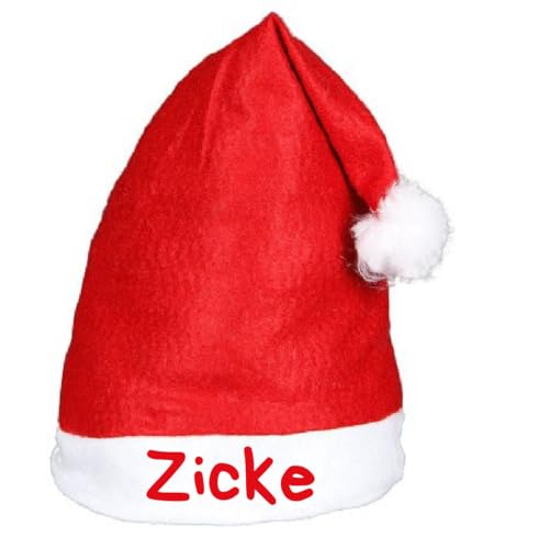 Alsino Zicke Weihnachtsmütze Deluxe Nikolausmütze mit Spruch Sprüche Lustig - Weihnachtsmann Mütze rot mit Bommel Weihnachtsfeier Xmas Christmas Nikolaus von Alsino