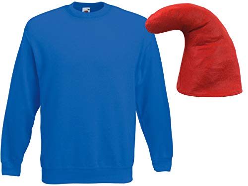 Alsino Zwergen Kostüm Zwerg Verkleidung (Kv-142) Blauer Pullover und rote Zwergenmütze, Größe:L von Alsino