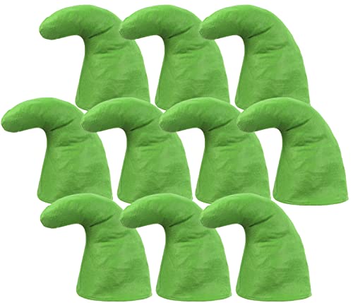 Alsino 10 Zwergenmützen Zwergenmütze für Erwachsene Wichtelmütze Zwerg Kostüm Karneval Elfenmütze Zwergen Zipfelmützen (10er Paket), Grün von Alsino