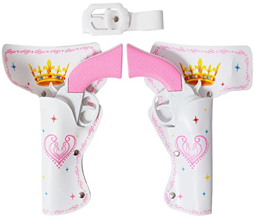 Cowgirl Set für Mädchen Pink 2X Revolver Pistole 2X Halfter Holster Gürtel Kostüm Zubehör Karneval JGA Fasching von Alsino