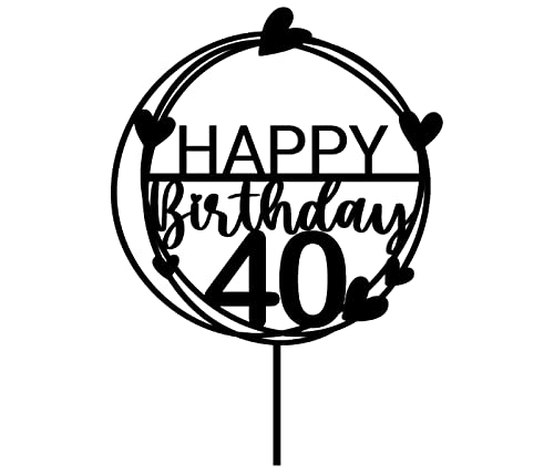 Alsino Happy Birthday Cake Topper Geburtstag Kuchendeko aus Holz oder Acryl personalisiert mit Wunschnamen oder Wunschzahl - 15, 20 & 25 cm Höhe von Alsino