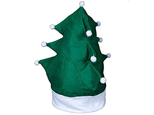 Alsino Lustige Weihnachtsmütze | Nikolausmütze als Tannenbaum | Höhe: 35 cm | Einheitsgröße für Erwachsene | Weihnachtsbaum Mütze | Farbe: grün 113 von Alsino