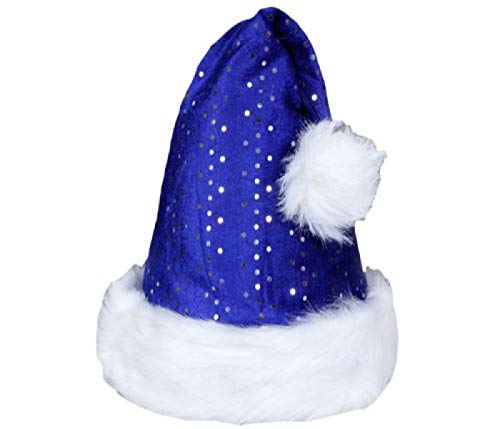 Alsino Weihnachtsmützen Nikolausmützen der Pure Luxus kuschelweich, Weihnachtsmütze wählen:wm-48a blau Pailetten von Alsino