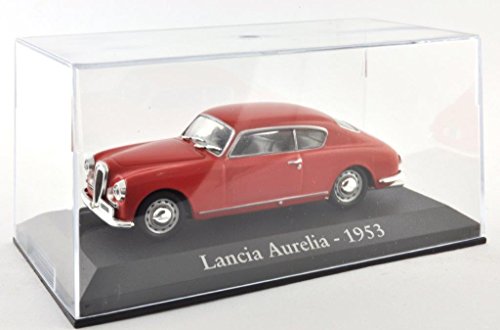DieCast Metall Miniaturmodelle Modellauto 1:43 Oldtimer Klassiker Lancia Aurelia Modell rot 1953 Altaya IXO inklusive Kunststoff Vitrine von Alt