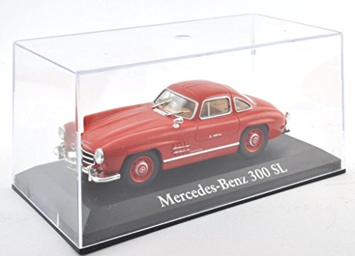 DieCast Metall Miniaturmodelle Modellauto 1:43 Oldtimer Klassiker Mercedes Benz 300 SL Modell rot Altaya IXO inklusive Kunststoff Vitrine von Alt