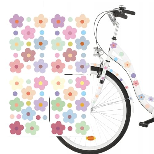 Altaroo 4 Stück Fahrrad Sticker Farbige Blümchen und Runde, Aufkleber Fahrrad 30x20 cm, Aufkleber Blumen, Auto Aufkleber für Roller Notebook Laptop Altaroo 4 Stück Fahrrad Sticker Farbige Blümchen und Runde, Aufkleber Fahrrad 30x20 cm, Aufkleber Blumen, Auto Aufkleber für Roller Notebook Laptop von Altaroo