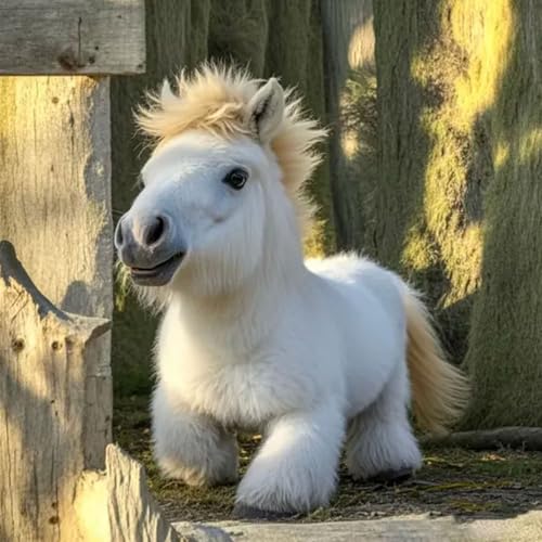 Alulayu My Realistic Robot Pony Walks, Barks, and Wags Its Tail, Ai Robotic Pony, Soooo Realistic Robot Pony, Ultra-Realistic Plush, Just Like The Real Thing, Cute Pet Doll Home Decor(Coffee) von Alulayu