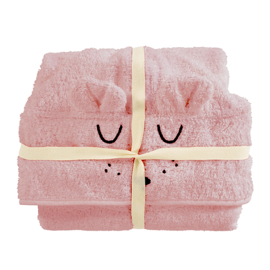 Alvi® Bade-Poncho Faces Rosa 60 x 60 cm von Alvi