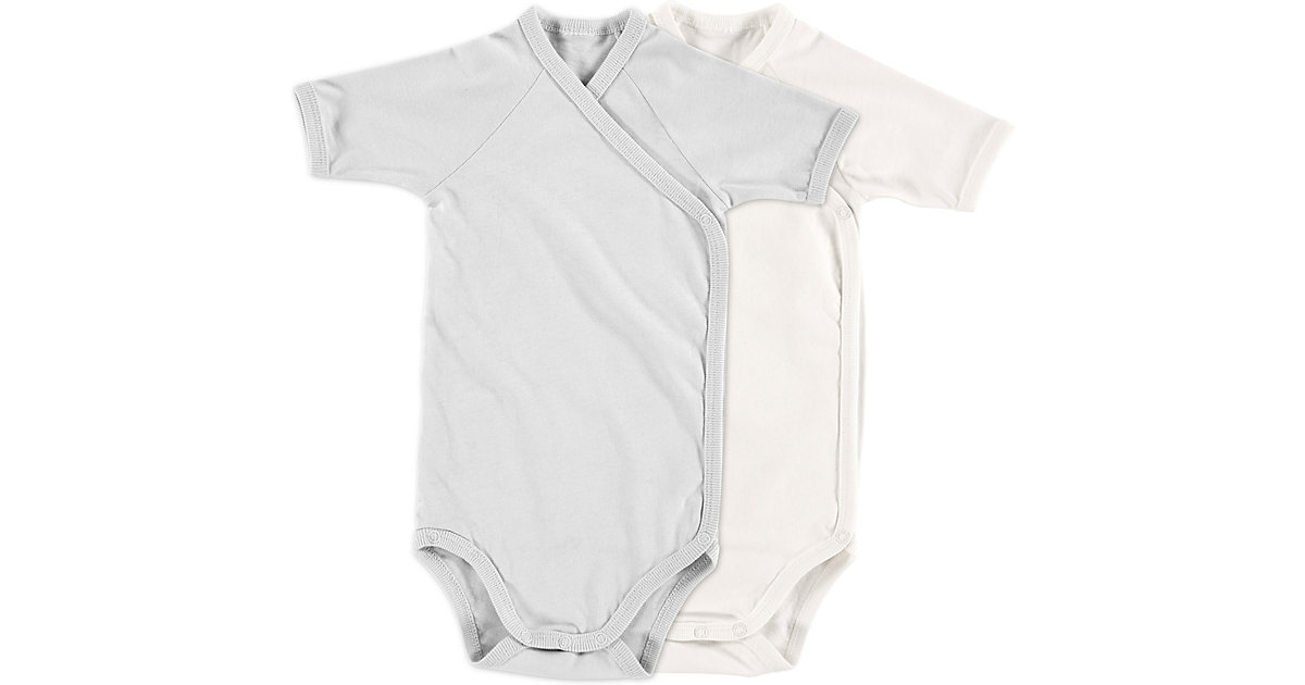 Body kurzarm 2er-Set, off-white/glacier gray, 56 cm grau/weiß Body kurzarm 2er-Set, off-white/glacier gray, 56 cm grau/weiß von Alvi