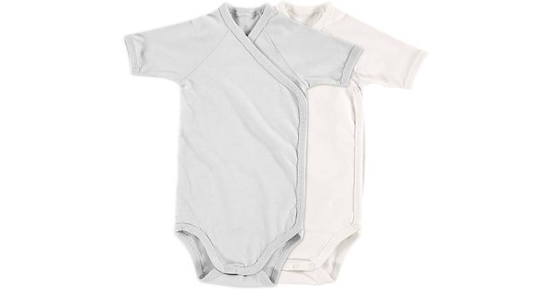 Body kurzarm 2er-Set, off-white/glacier gray, 56 cm grau/weiß von Alvi